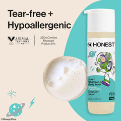 The Honest Company Cleansing 2-in-1 Shampoo + Body Wash, Gentle on Skin, Dermatologist Tested, Tear Free, Hypoallergenic, Disney and Pixar's Toy Story, Sensitive Fragrance Free