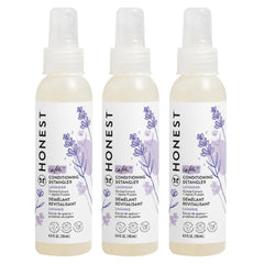 The Honest Company Conditioning Hair Detangler, Leave-In Conditioner and Fortifying Spray, Tear Free, Cruelty-Free, Hypoallergenic, Lavender Calm, 4 Fl Oz (Pack of 3)