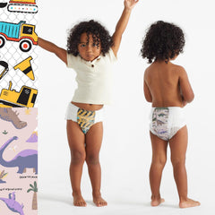 The Honest Company Clean Conscious Training Pants for Sensitive Skin, Hypoallergenic, Fragrance-Free, Rompin' & Stompin' Diggin' It, Size 4T/5T (38 lbs), 48 Count