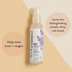The Honest Company Conditioning Hair Detangler, Leave-In Conditioner and Fortifying Spray, Tear Free, Cruelty-Free, Hypoallergenic, Lavender Calm, 4 Fl Oz (Pack of 3)