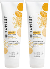 The Honest Company Hydrating Face and Body Lotion,Fast Absorbing,Naturally Derived Hypoallergenic,Citrus Vanilla Refresh,8.5 fl oz,(Pack of 2)