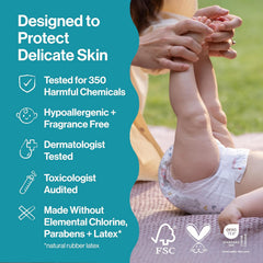 The Honest Company Disposable Daytime Diapers, Up to 100% Leak Protection, Designed to Protect Delicate Skin, Hypoallergenic + Fragrance-Free, UR Ribbiting + Waddle It Be, Club Box, Size 2, 72 Count
