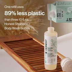 The Honest Company 2-in-1 Cleansing Shampoo + Body Wash, Gentle Enough for Baby, Dermatologist Tested, Tear-Free, Hypoallergenic, Fragrance-Free