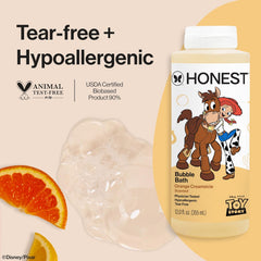 The Honest Company Foaming Bubble Bath, Gentle on Skin, Dermatologist Tested, Tear Free, Hypoallergenic, Disney and Pixar's Toy Story, Orange Creamsicle