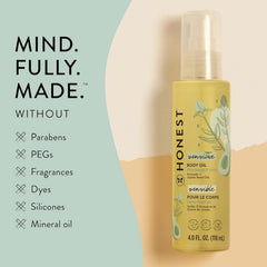 The Honest Company Fragrance-Free Moisturizing Body Oil,Nourish Soothe Baby's Skin,Plant-Based,Hypoallergenic Vegan,4.0 fl oz,(Pack of 2)