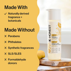 The Honest Company 2-in-1 Cleansing Shampoo Body Wash, Gentle for Baby, Naturally Derived, Tear-free, Hypoallergenic, Citrus Vanilla Refresh, 10 fl oz