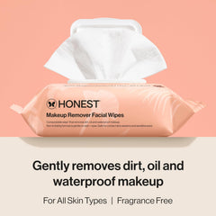 Honest Beauty Fragrance Free Cleansing Makeup Remover Facial Wipes | Plant Based,Hypoallergenic,Gentle for Sensitive Skin |,(Pack of 180)
