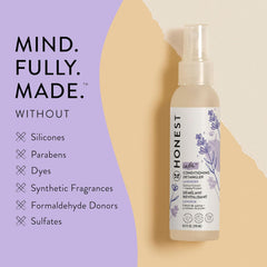 The Honest Company Conditioning Hair Detangler, Leave-In Conditioner and Fortifying Spray, Tear Free, Cruelty-Free, Hypoallergenic, Lavender Calm, 4 Fl Oz