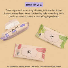 The Honest Company Hydrate and Cleanse Naturally Scented Wipes, Cleansing Multi-Tasking, 99% Water, Plant Based, Hypoallergenic, Aloe Cucumber, 60 Count