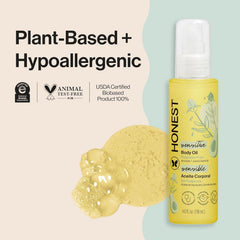 The Honest Company Fragrance-Free Moisturizing Body Oil, Nourish Soothe Baby's Skin, Plant-Based, Hypoallergenic Vegan, 4.0 fl oz