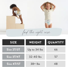 The Honest Company Clean Conscious Training Pants for Sensitive Skin, Hypoallergenic, Fragrance-Free, Rompin' & Stompin' Diggin' It, Size 3T/4T (32-40 lbs), 57 Count
