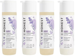 The Honest Company Baby Shampoo, Body Wash & Conditioner Duo, 2-in-1 Cleansing, Silicone-Free, Naturally Derived, Lavender Calm Scent, 10 fl oz (Pack of 4)