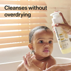The Honest Company 2-in-1 Cleansing Shampoo Body Wash Gentle for Baby Naturally Derived, Tear-free, Hypoallergenic, Citrus Vanilla Refresh, 18 fl oz